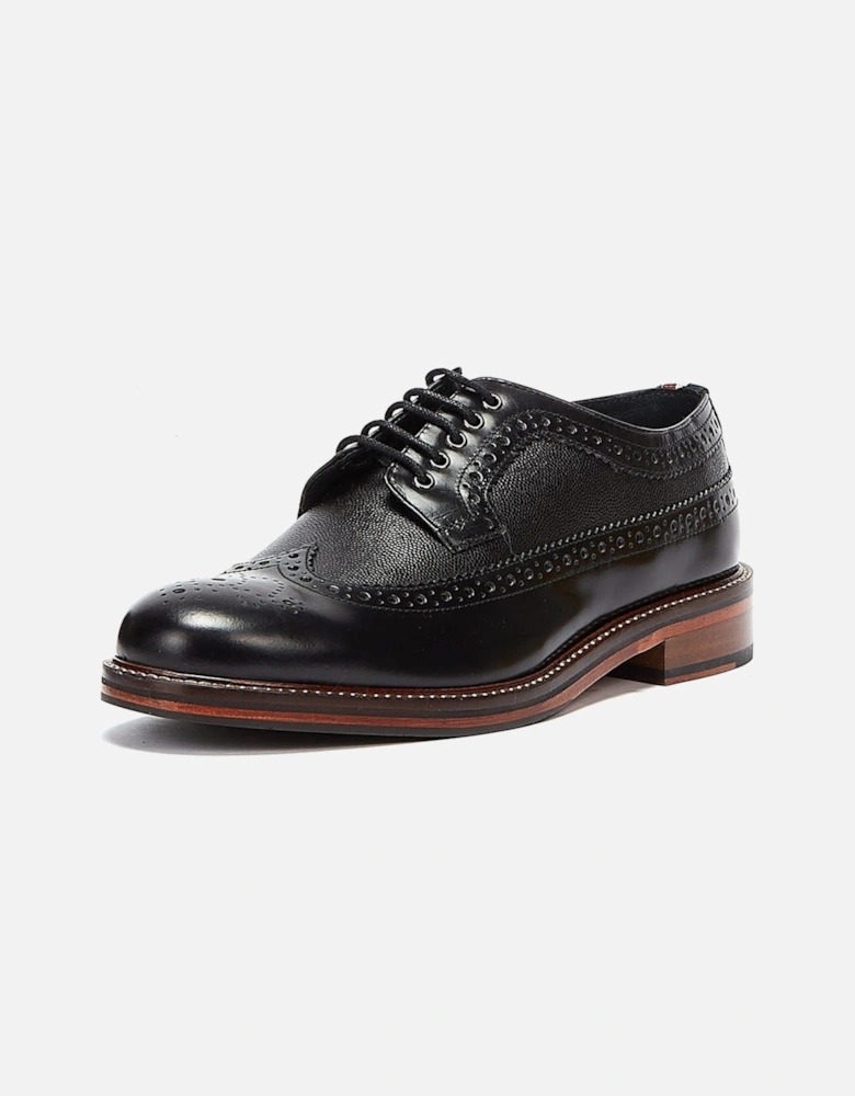 Archie Brogue Leather Men's Black Lace-Up Shoes