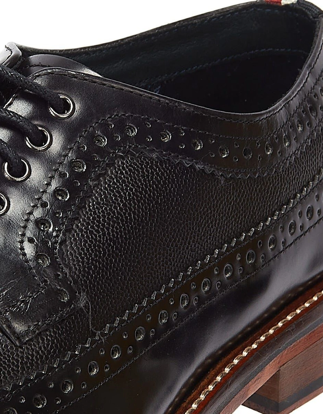 Archie Brogue Leather Men's Black Lace-Up Shoes