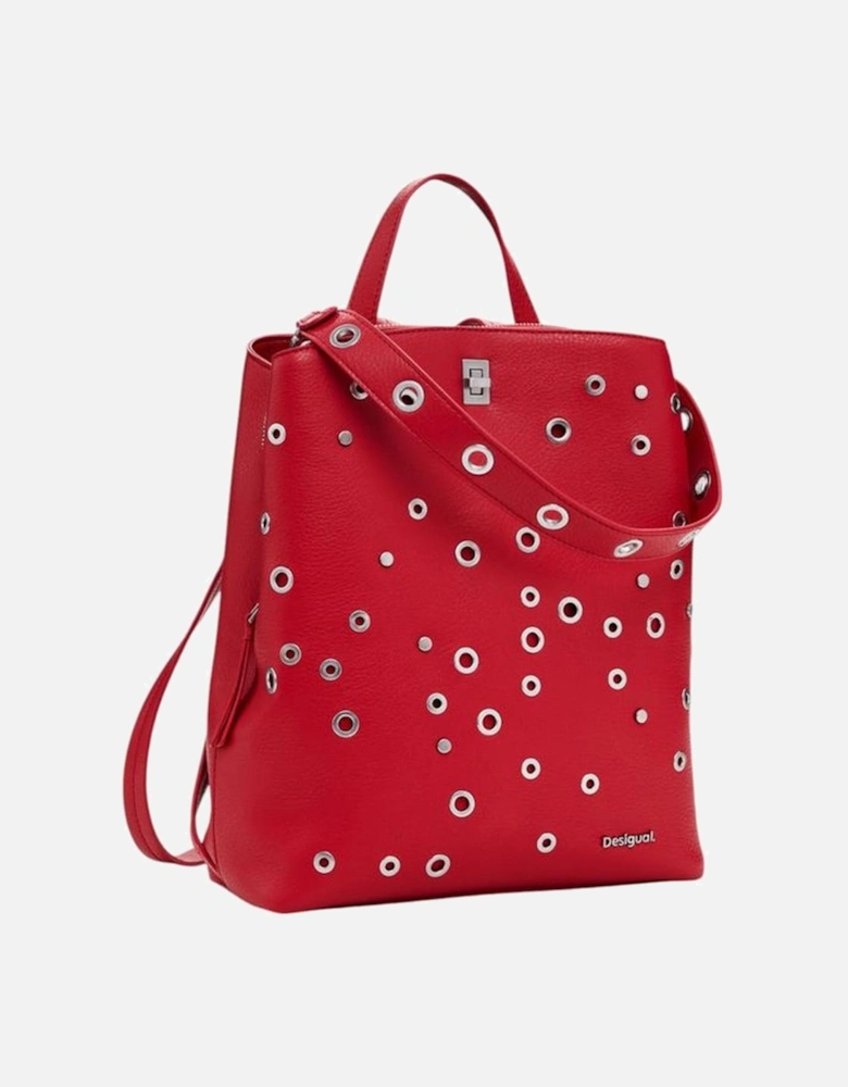 Polyurethane Womens Backpack - Red