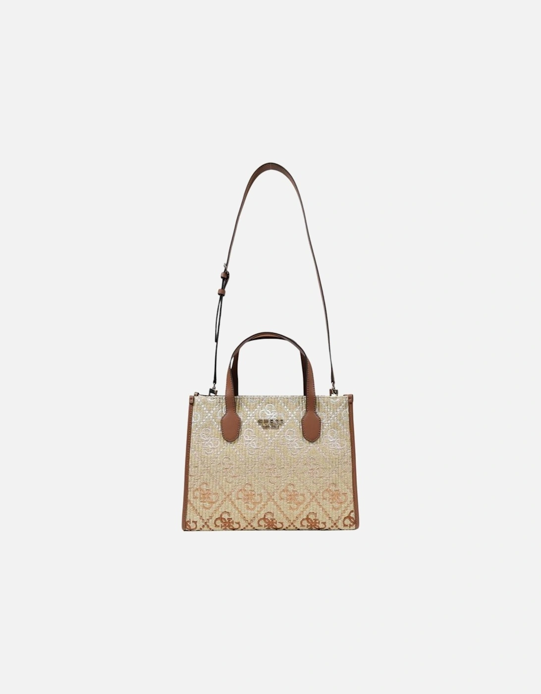 Large Textured Tote with Mixed Fibers Women - Beige Handbags, 6 of 5