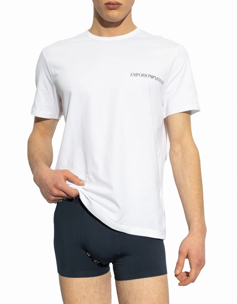 Lounge 2 Pack Stretch Cotton T-Shirt White/White