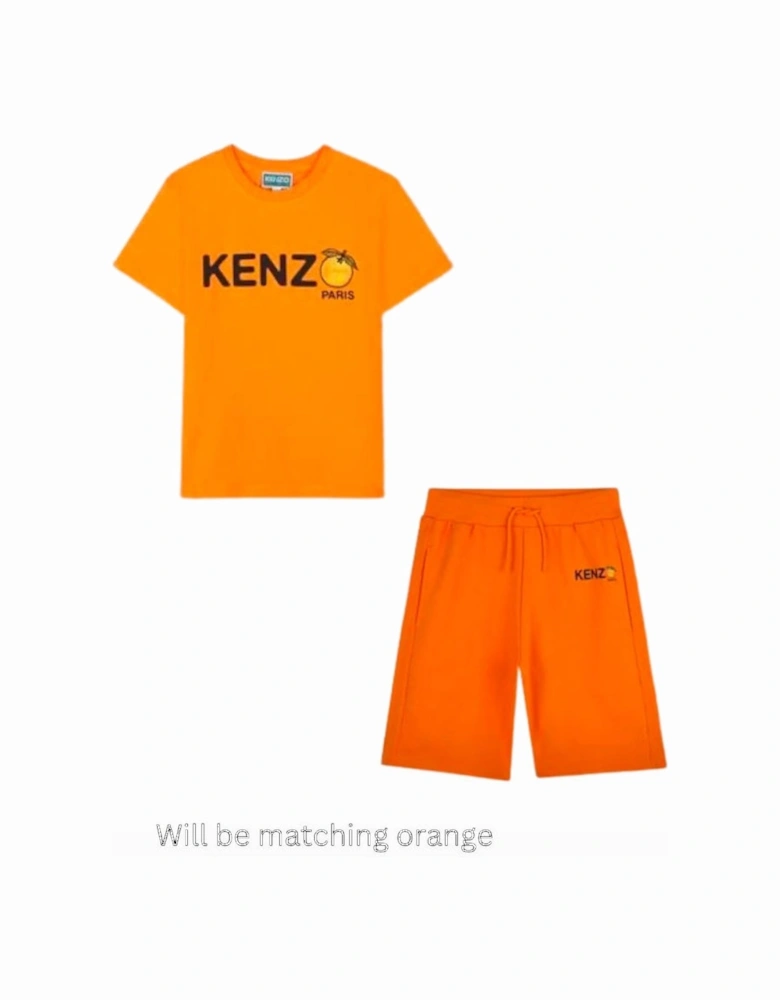 ORANGE T SHIRT/SHORTS SET