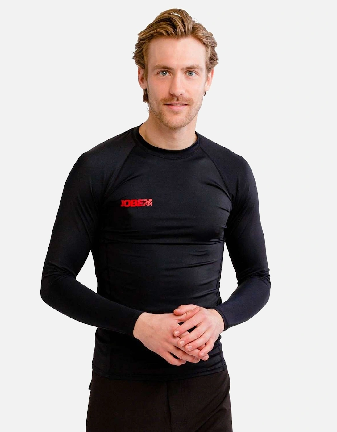 Men's Jobe Mens Rash Guard Long Sleeve Rash Vest - Black - Size: M