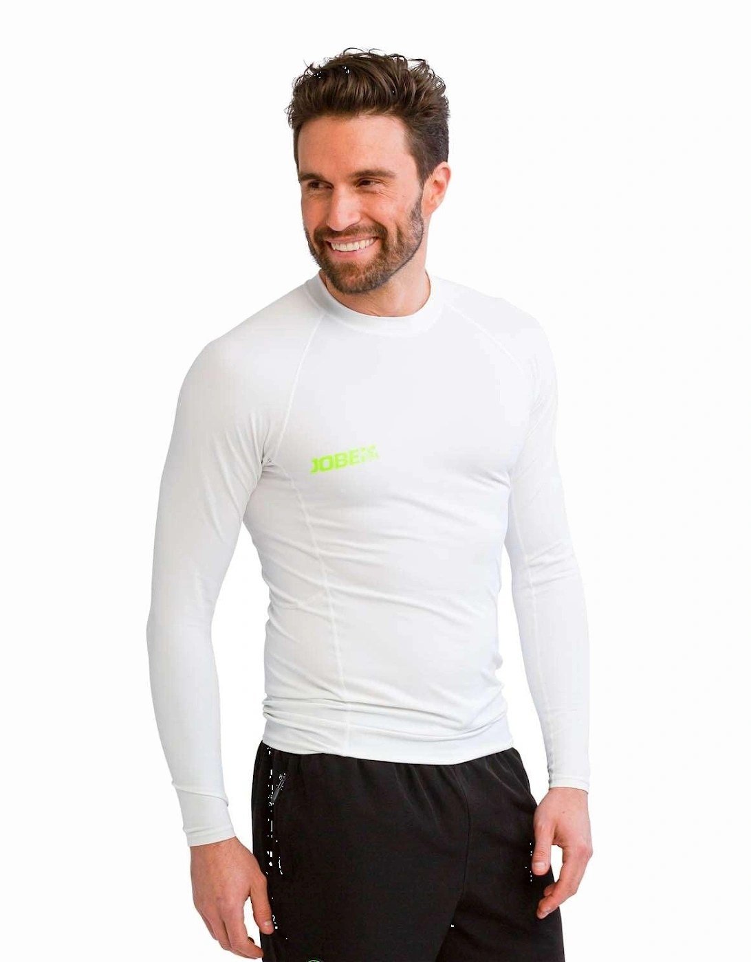 Men's Jobe Mens Rash Guard Long Sleeve Rash Vest - White - Size: XL