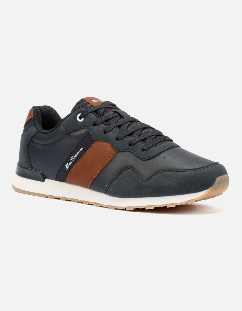 Owen Retro Men's Navy/Tan Trainers