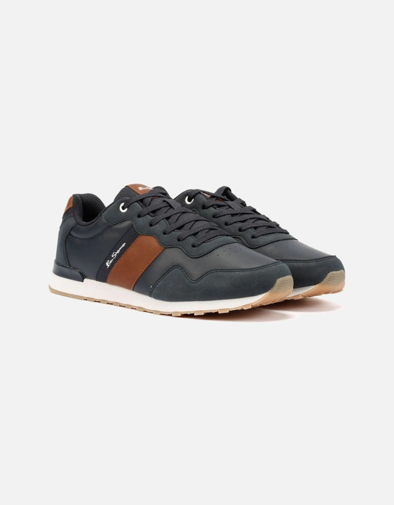 Owen Retro Men's Navy/Tan Trainers