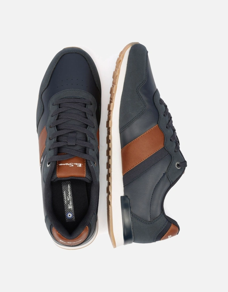 Owen Retro Men's Navy/Tan Trainers