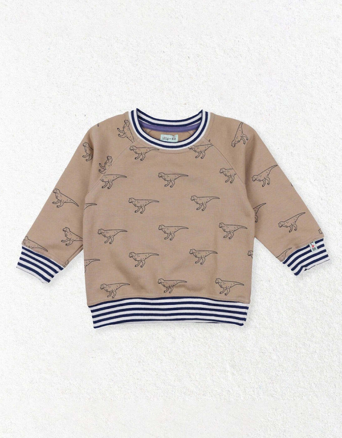 Boys Dino Print Sweatshirt - Neutral, 2 of 1