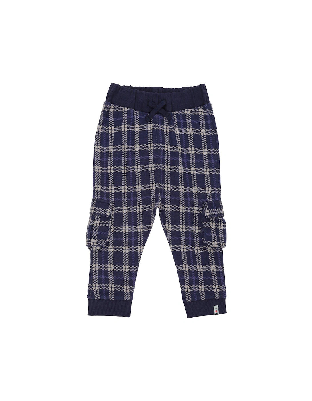 Boys Check Cargo Jogger - Navy, 2 of 1