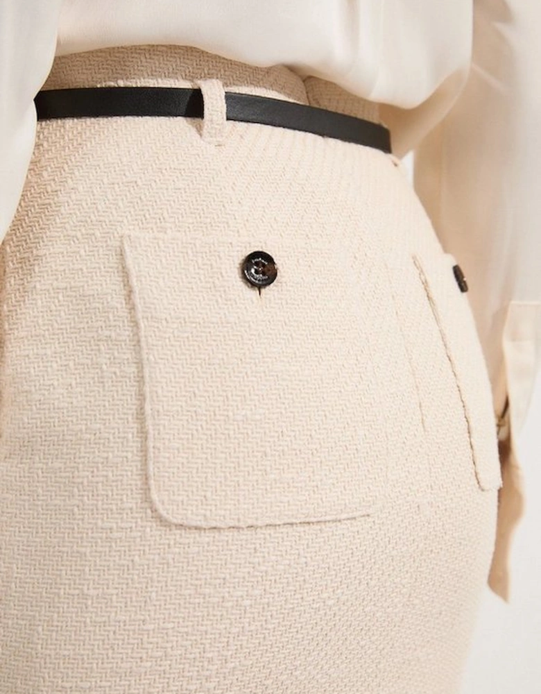 Textured Tweed Tailored Pencil Skirt