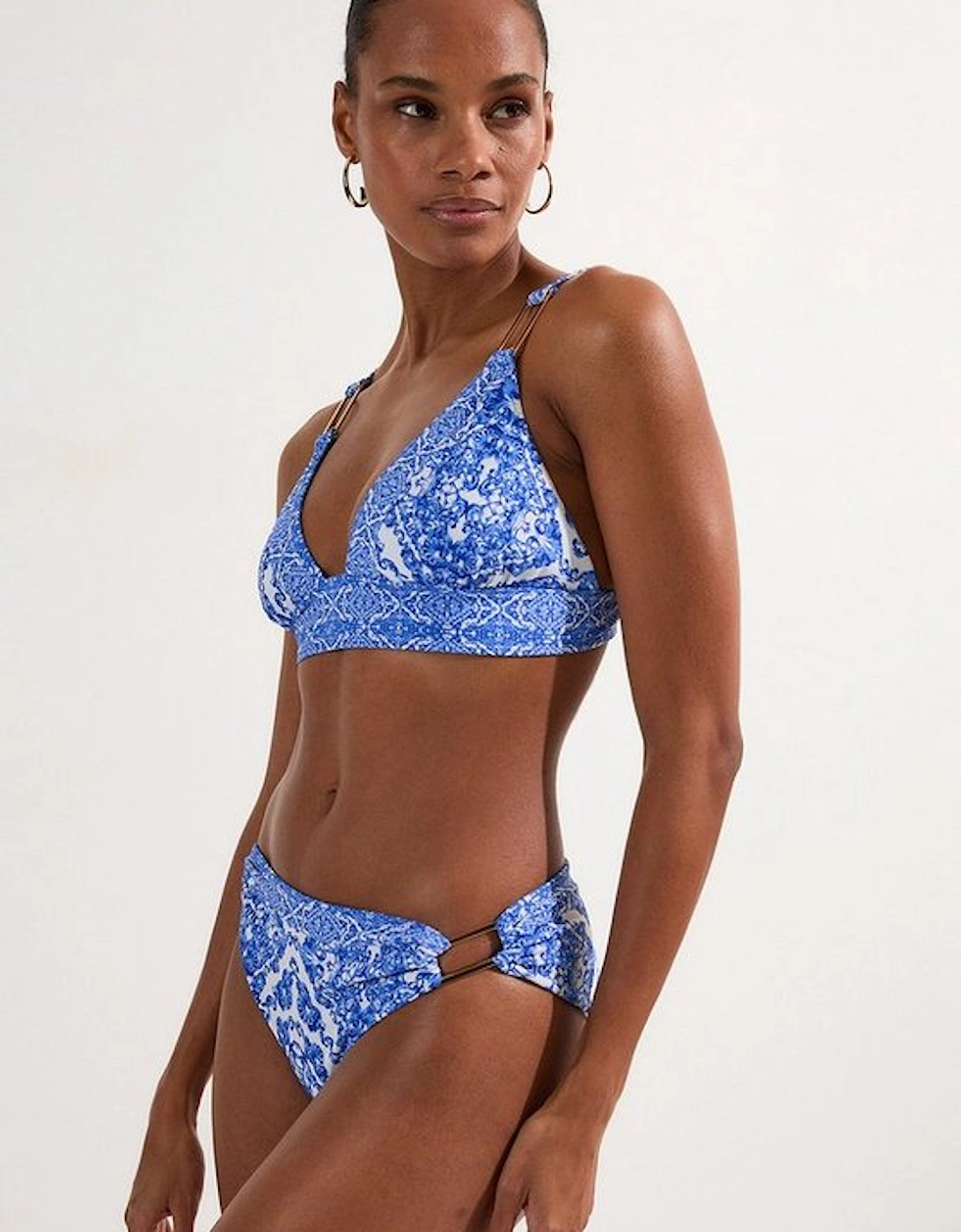 Blue Scarf Print Bikini Bottom, 4 of 3