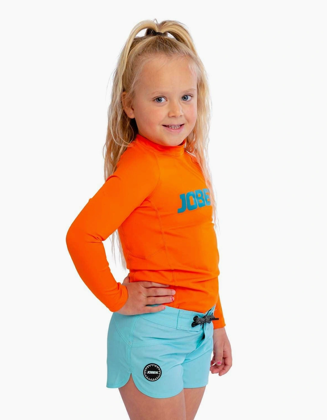 Boy's Jobe Kids Rash Guard Short Sleeve Rash Vest - Orange - Size: 6 - 8 yrs