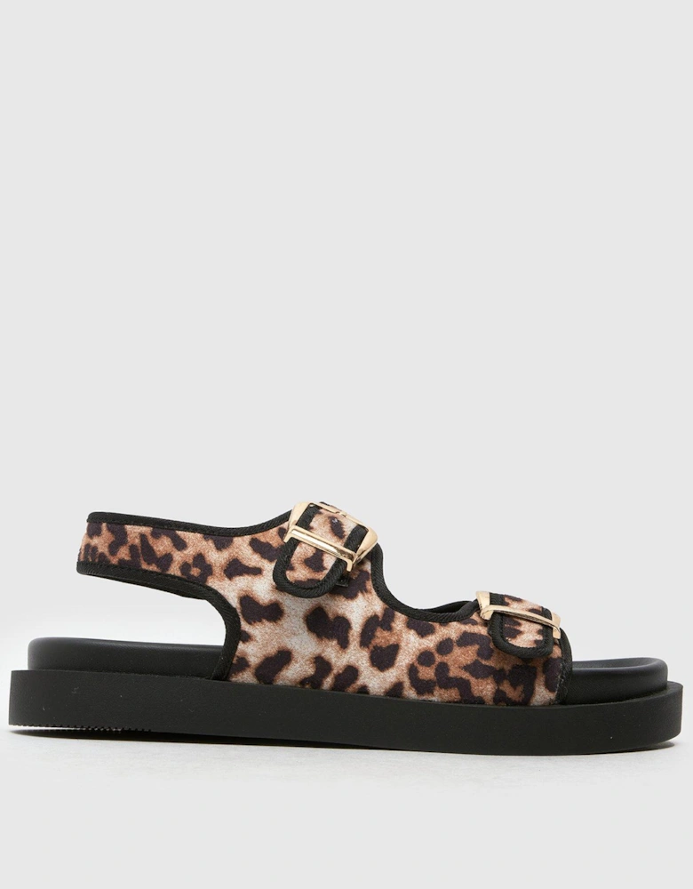 Tabs Youth Leopard Double Buckle Sandal - Brown