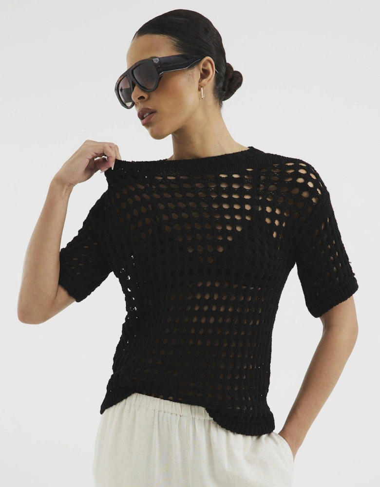 Short Sleeve Crochet T-shirt