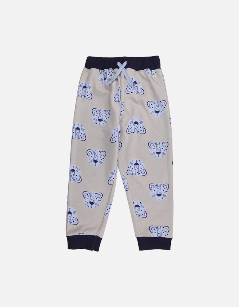 Boys Lenny Leopard Print Jogger - Grey