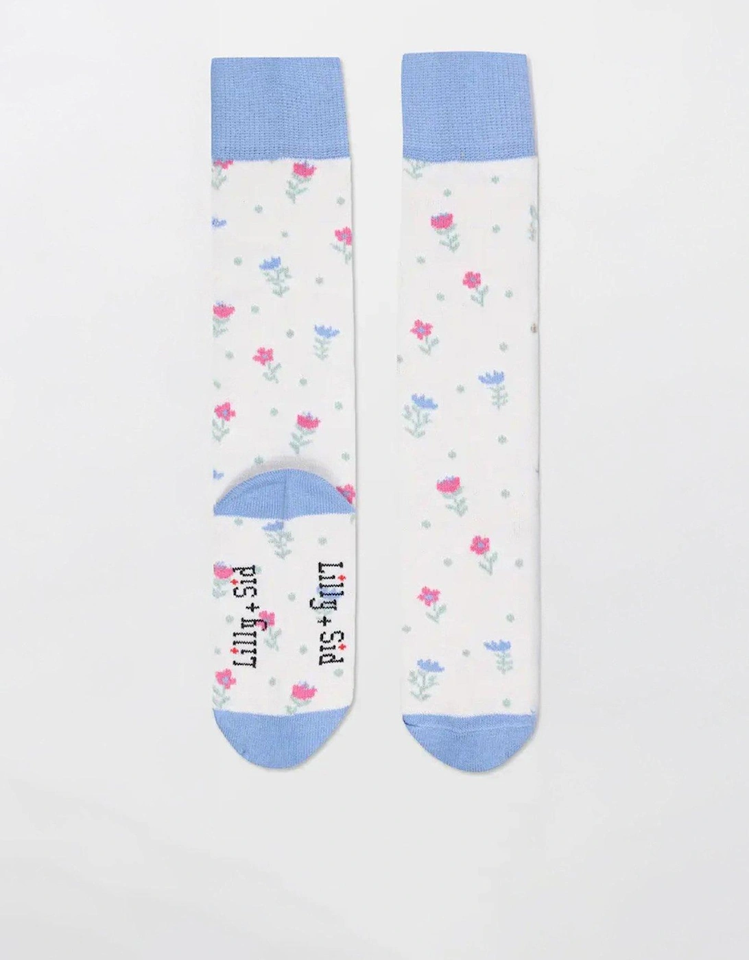 Girls Floral Knee High Socks - Neutral, 2 of 1