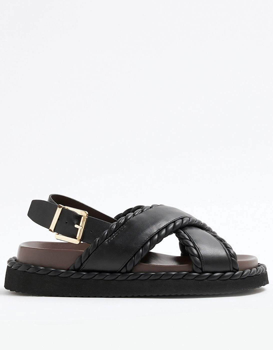 Wide Cross Strap Sandal - Black, 2 of 1