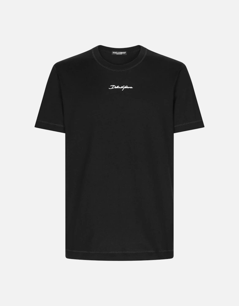 Branded Cotton T-Shirt Black