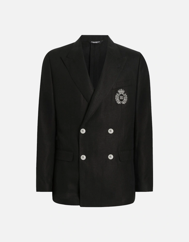 Double Breasted Crest Jacket Black