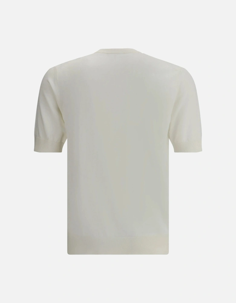 Plaque Knitted T-Shirt White