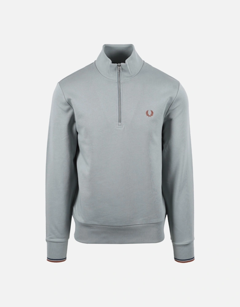 Half Zip Sweatshirt Silver Blue