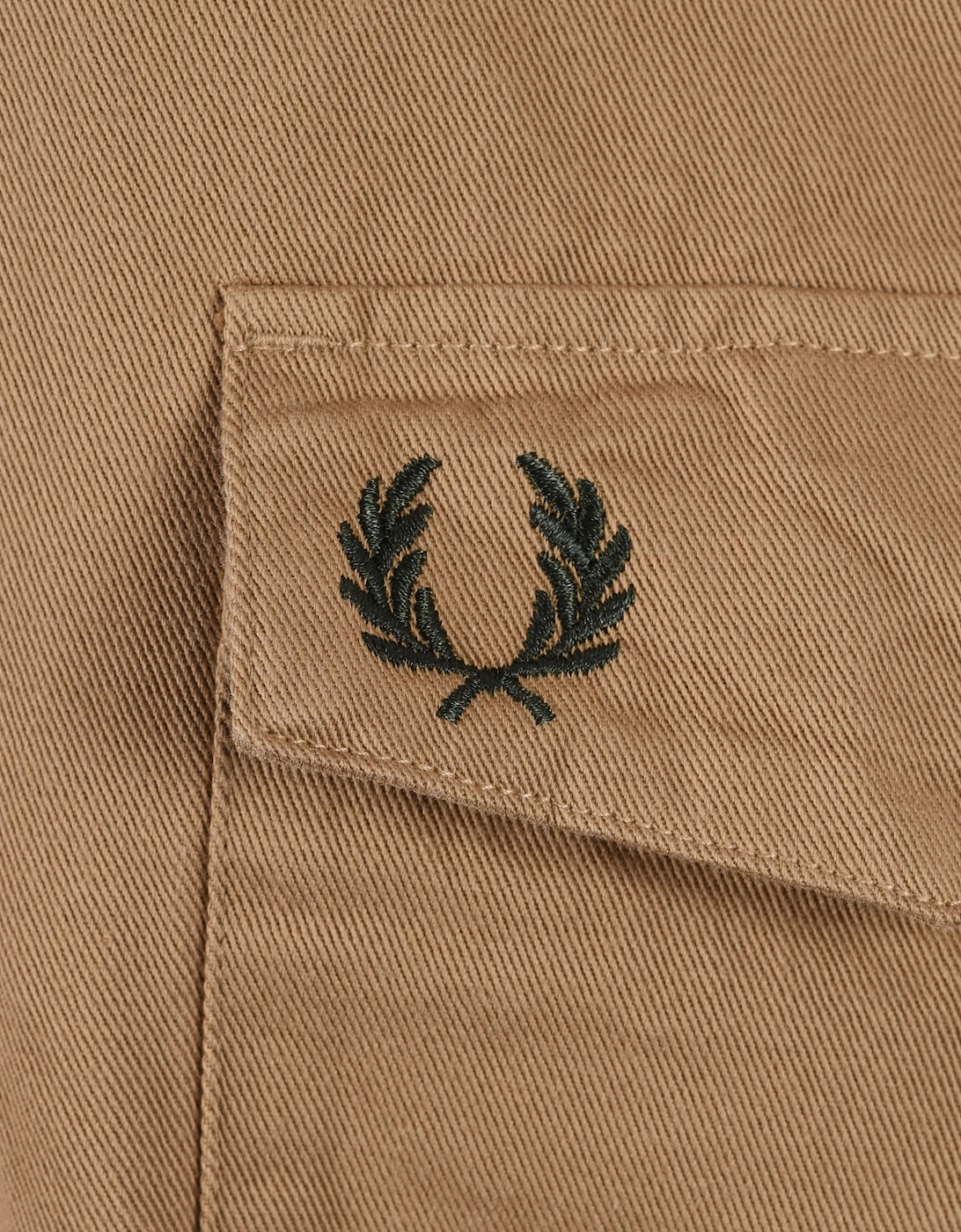 Twill Zip Through Overshirt Warm Stone