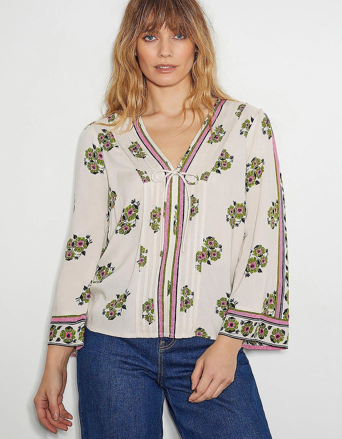 Louisa Floral Blouse - Ivory, 2 of 1