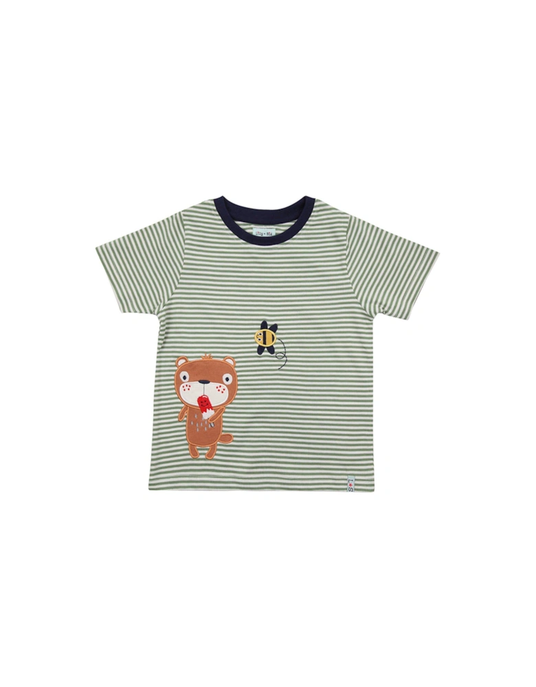 Boys Sid & Busy Stripe T-shirt - Green