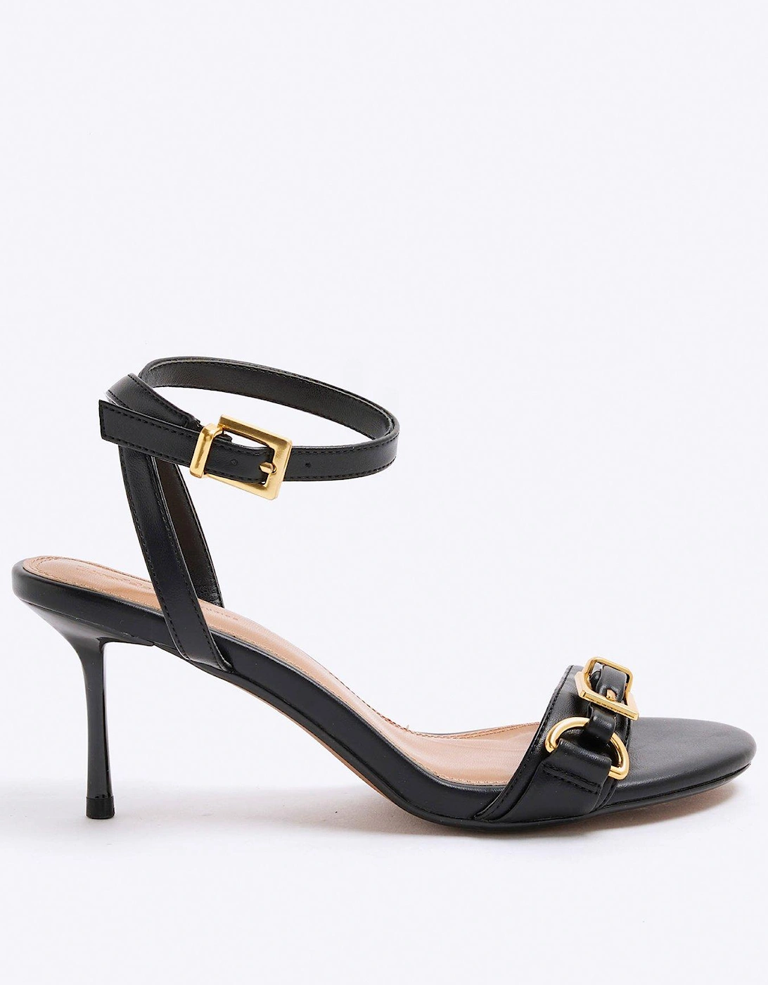 Buckle Detail Heeled Sandal - Black, 2 of 1