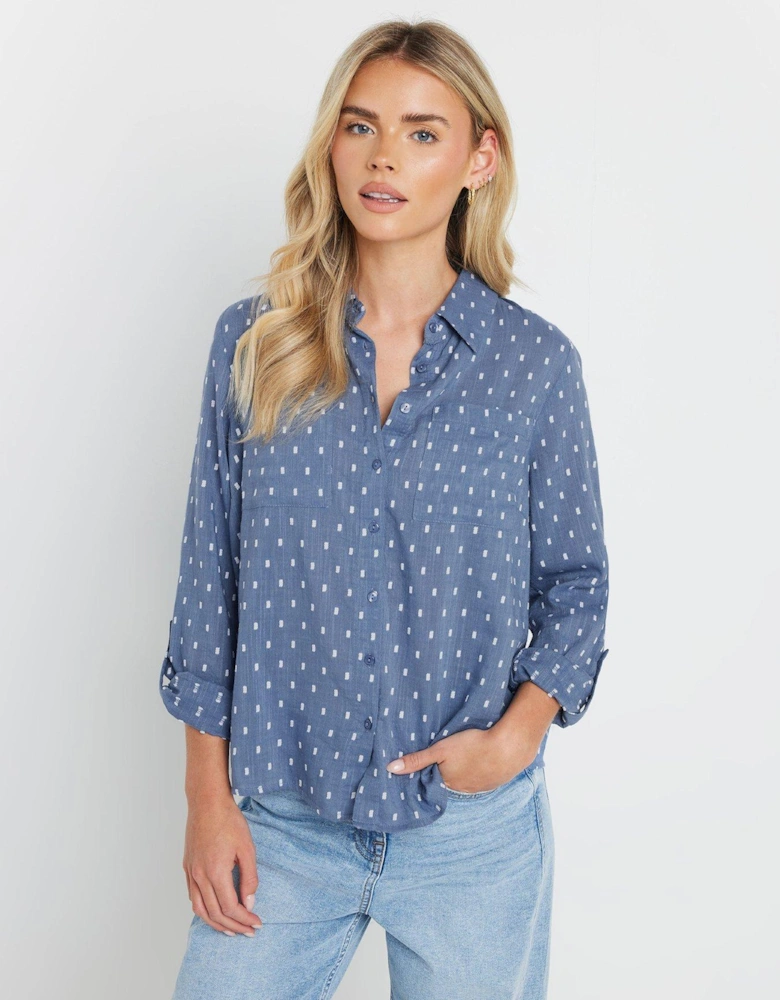 Petite Dobby Long Sleeve Shirt