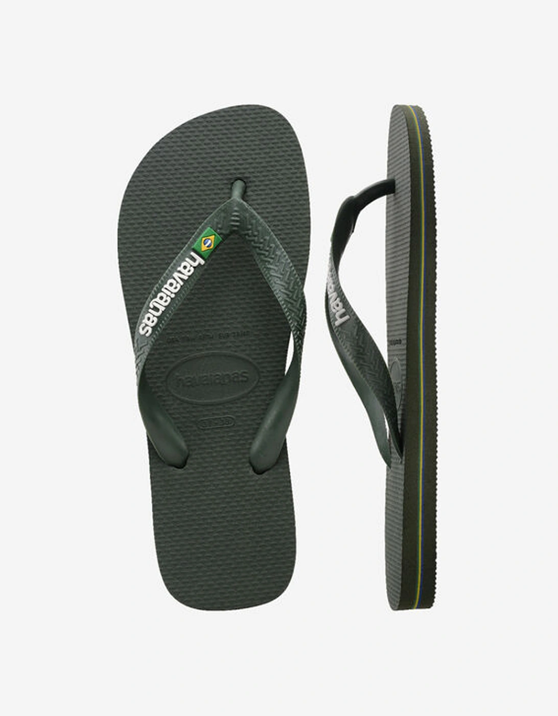 Unisex Brasil Logo Flip Flop Green/Olive