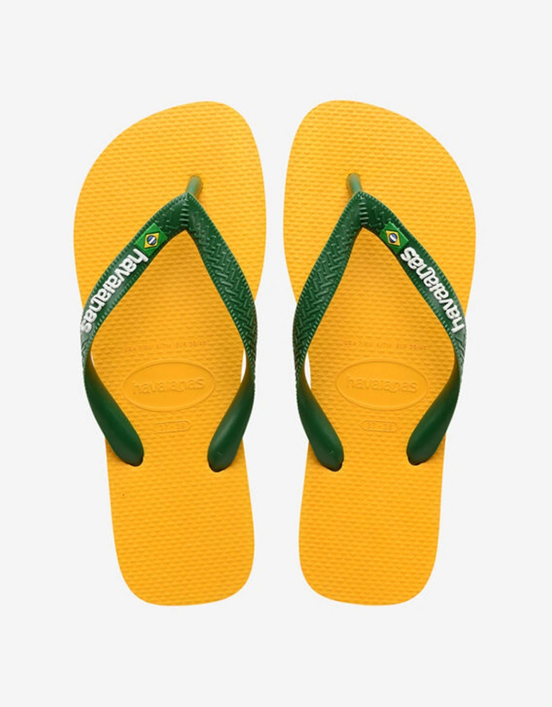 Unisex Brasil Logo Flip Flop Pop Yellow