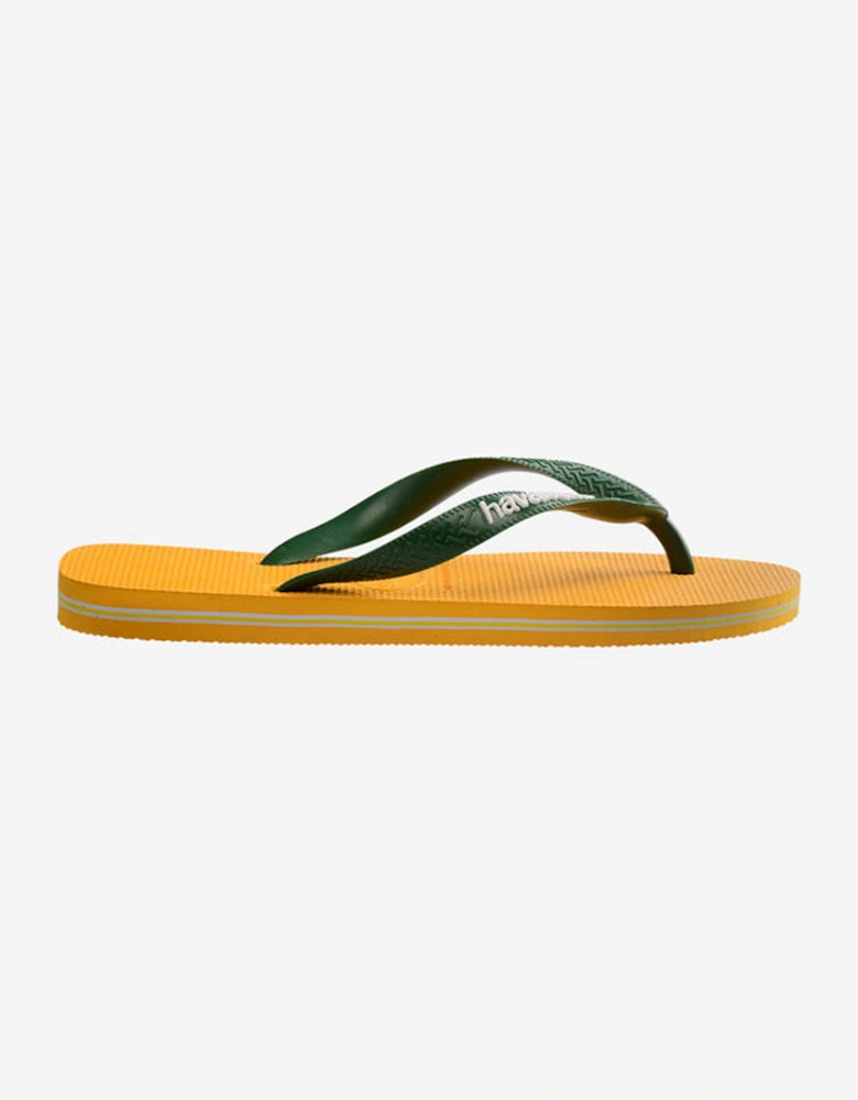 Unisex Brasil Logo Flip Flop Pop Yellow