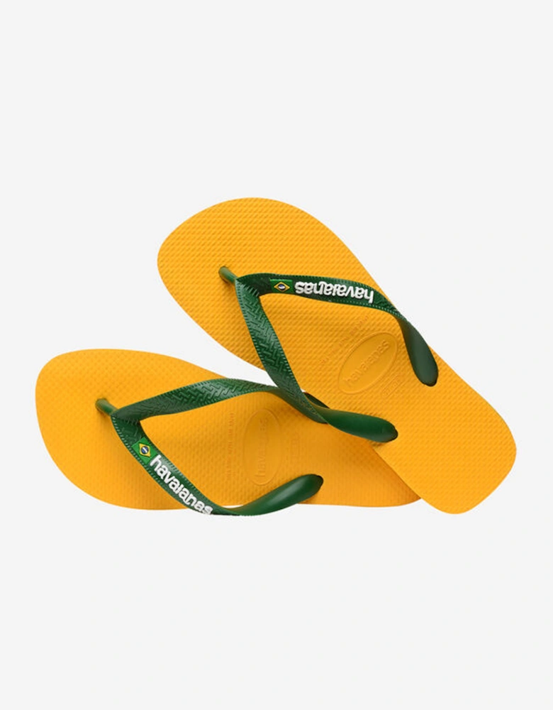 Unisex Brasil Logo Flip Flop Pop Yellow