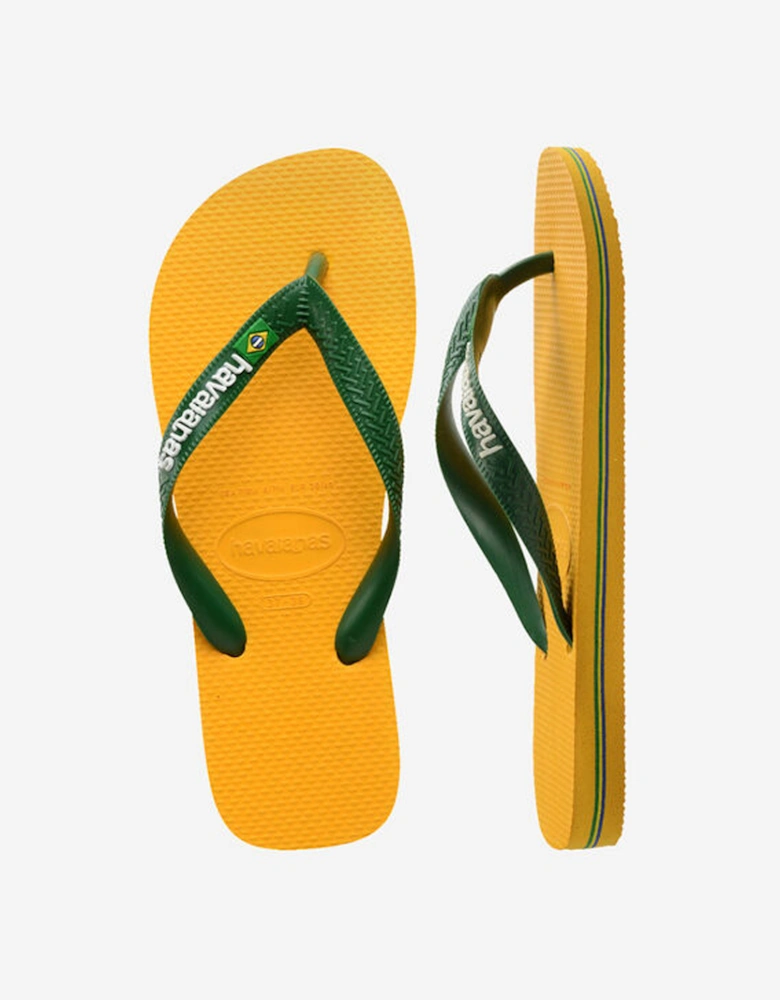 Unisex Brasil Logo Flip Flop Pop Yellow