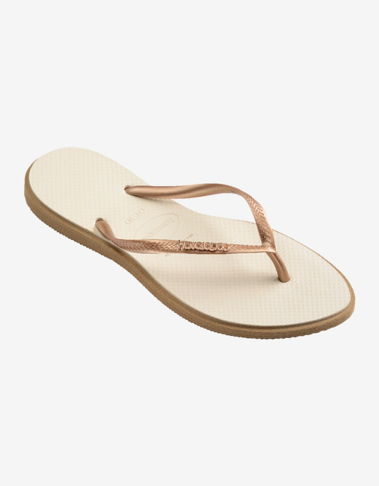 Women's Slim Point Flip Flop Rose Gold/Beige