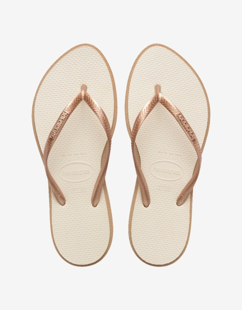 Women's Slim Point Flip Flop Rose Gold/Beige