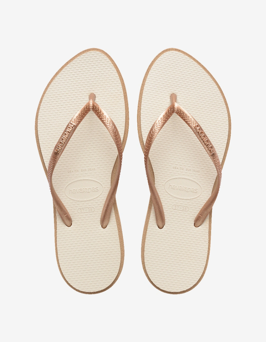 Women's Slim Point Flip Flop Rose Gold/Beige, 6 of 5