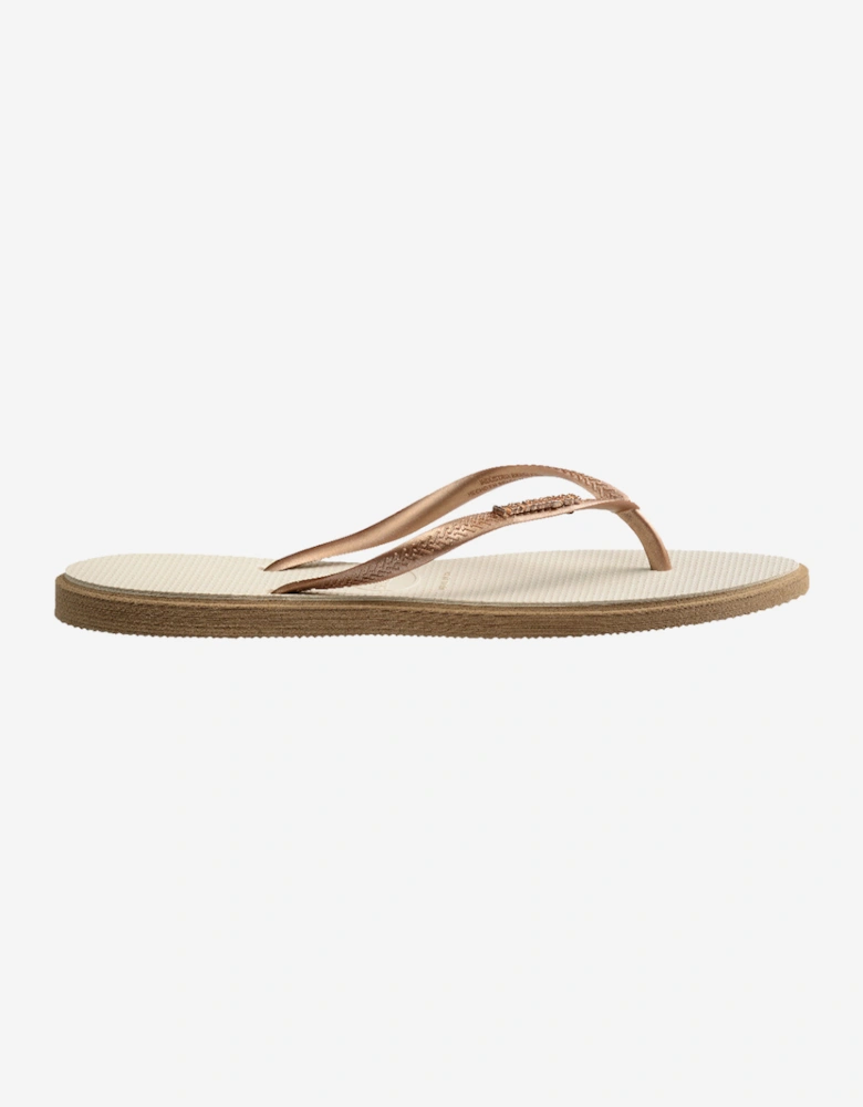 Women's Slim Point Flip Flop Rose Gold/Beige