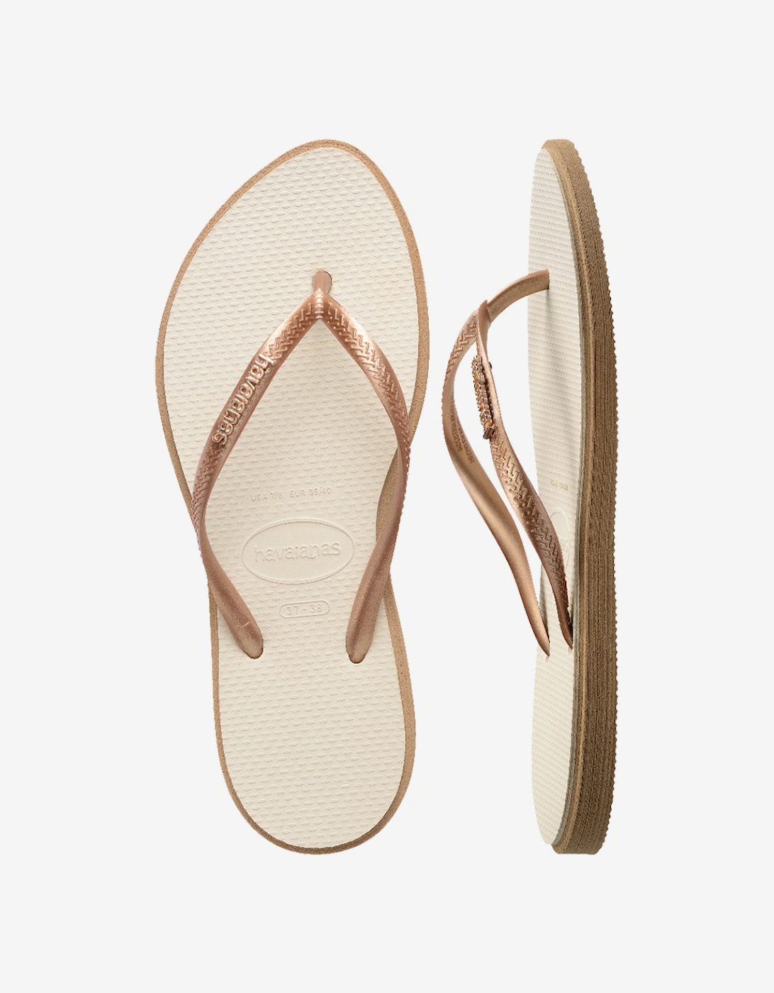 Women's Slim Point Flip Flop Rose Gold/Beige