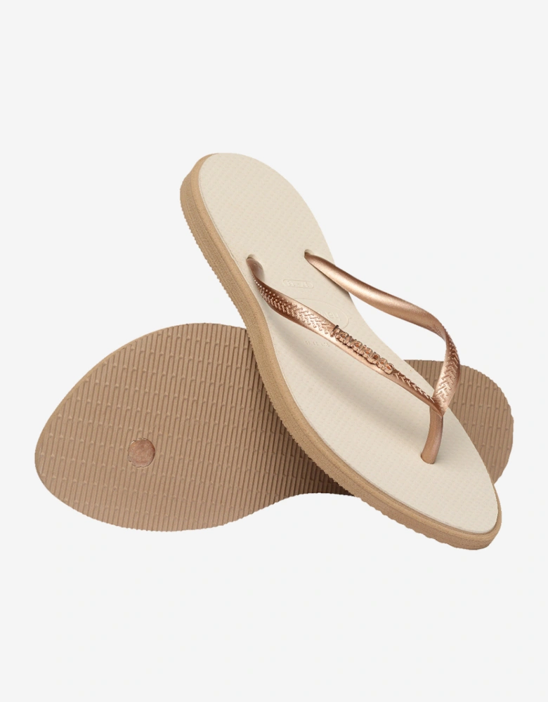 Women's Slim Point Flip Flop Rose Gold/Beige