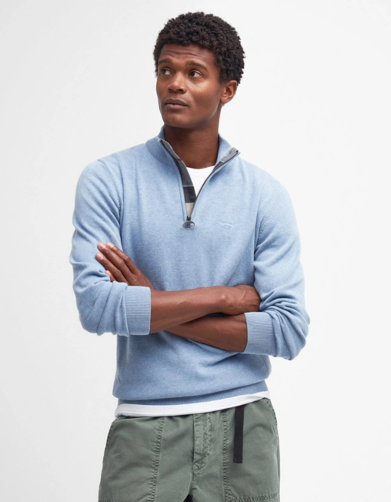 Cotton Mens Half Zip Jumper