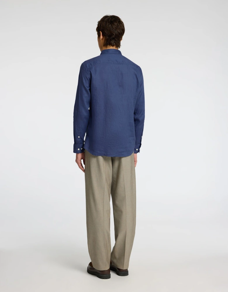 Homme Kylian-Linen Long Sleeve Classic Shirt Oceana