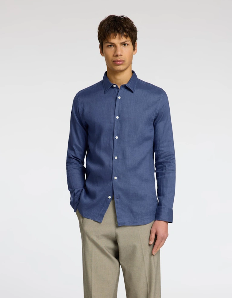 Homme Kylian-Linen Long Sleeve Classic Shirt Oceana