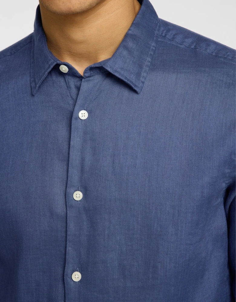 Homme Kylian-Linen Long Sleeve Classic Shirt Oceana