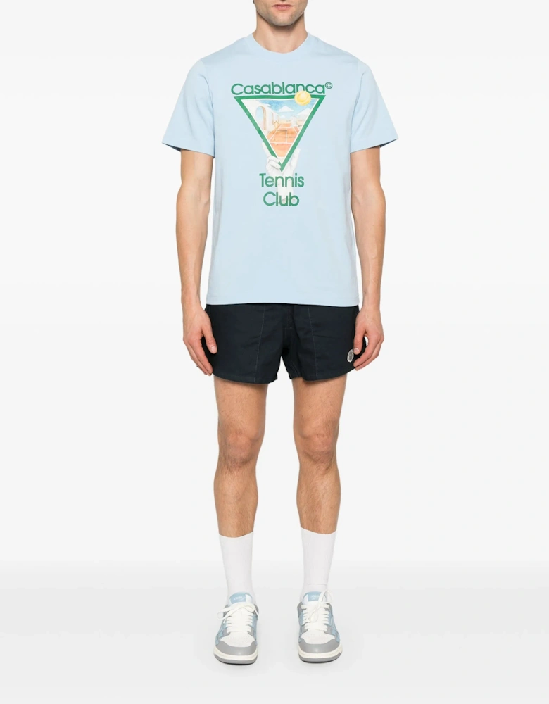 Metaphysical Tennis Club Printed T-Shirt in Blue