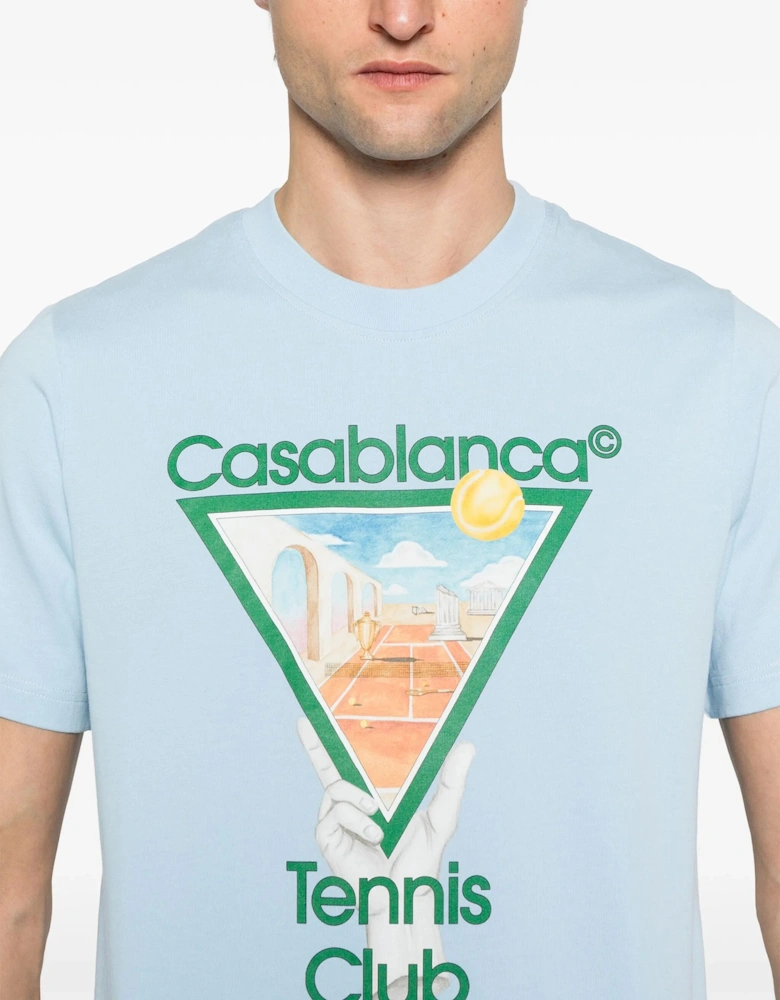 Metaphysical Tennis Club Printed T-Shirt in Blue