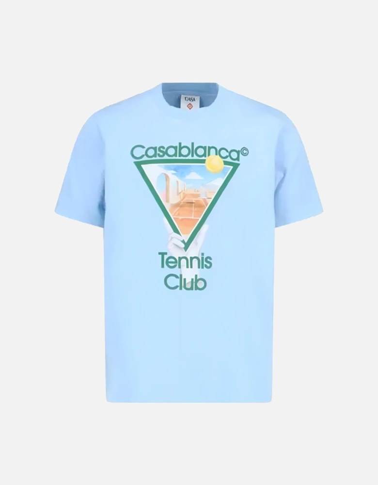 Metaphysical Tennis Club Printed T-Shirt in Blue