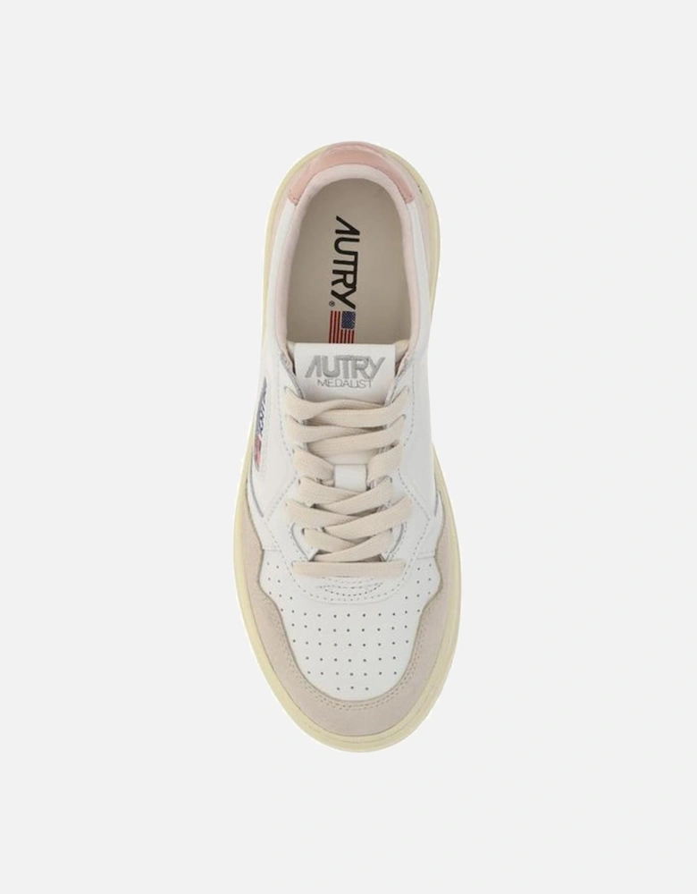 Calfskin Leather Sneakers with Embossed Logo Women - White
