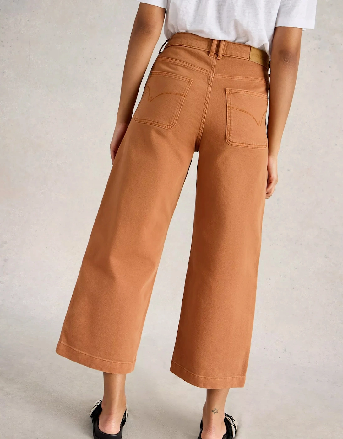 Women's Tia Wide Leg Crop Jean Mid Orange